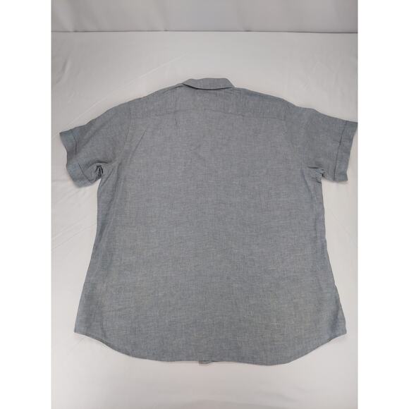 Banana Republic Shirt Mens XL Blue-Gray Linen Blend Button Up Preppy Collared - Picture 2 of 12